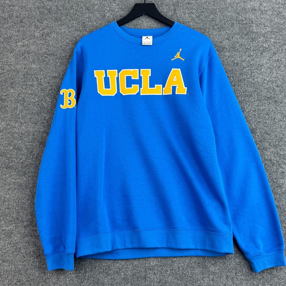 Jordan UCLA Bruins Sweatshirt Mens L Blue Gold Crewneck Jumpman College Fleece